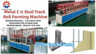 Μηχανή σχηματισμού κυλίνδρων C U Stud Track